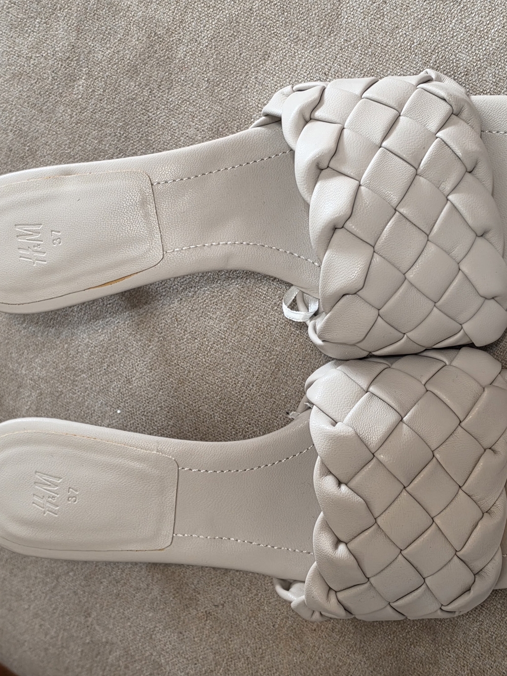 H&M Braided Cream Slide Mules
